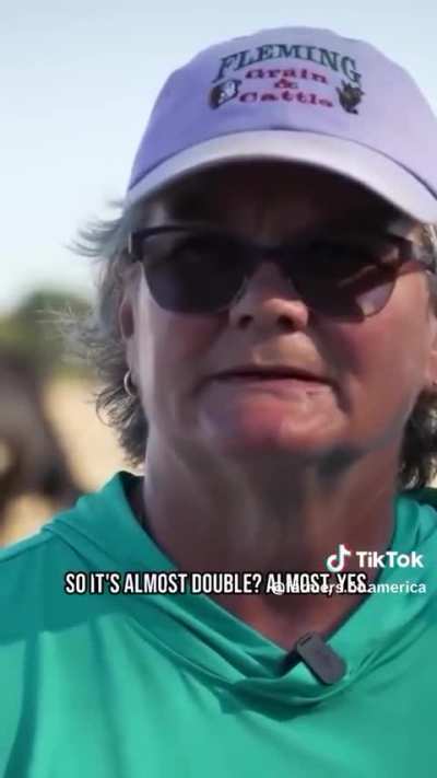 This farmer’s fuel costs have almost doubled, going from $10,000 last year to $18,000 this year. And she still can’t bring herself to admit that Trump is the problem.