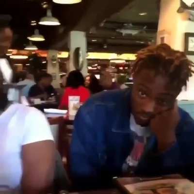 Juice ordering food.