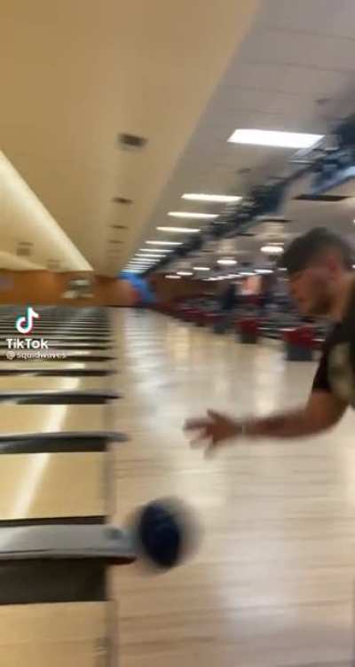 You don’t see too many bowling ball handling tricks