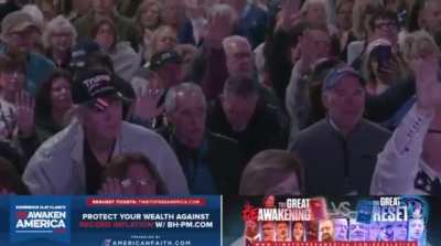 Opening prayer today at Eric Trump and Michael Flynn’s QAnon event.