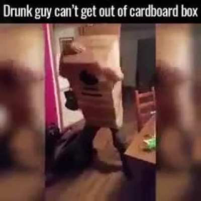 Drunk Scottish man stuck in a box 😂