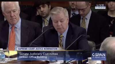 “Sure I said that if a sitting judge dies during an election year that the replacement shouldn’t be nominated until after the election...but I didn’t think it would actually happen!”