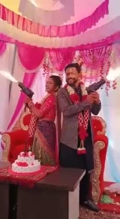 To take a wedding picture without having an incident