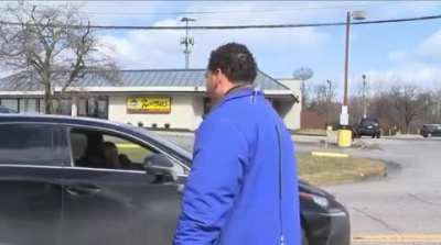 This reporter being interrupted by his mother.