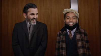 Stefanski and OBJ running into each other one last time before he leaves