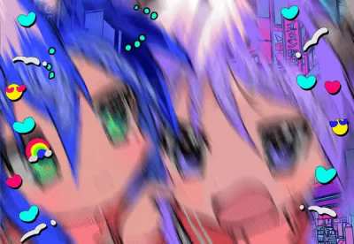 cute lucky star gif by @hamhsui !! ☆ \(= ⩊ =.