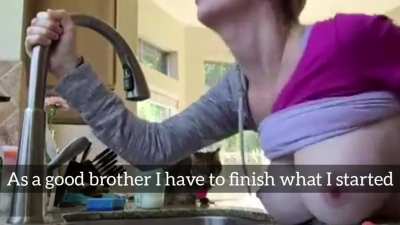 Fucking my sis over the sink