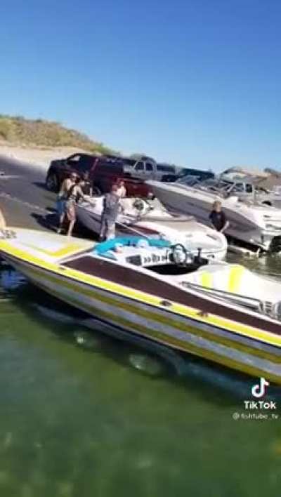 That's one way to launch a boat
