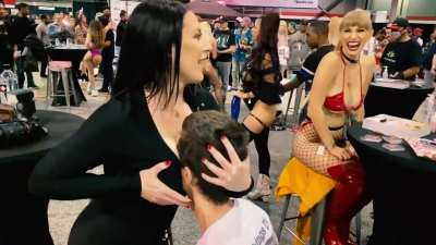 Angela With a Fan