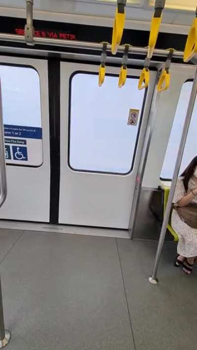 Train has windows automatically blind when going past residential blocks to protect their privacy.