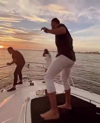 Just casually throwing an engagement ring on a boat