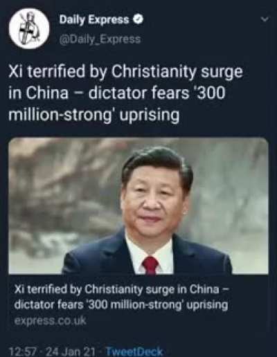 All hail the Christian Republic of China!