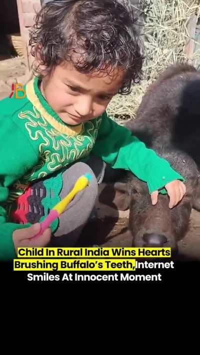 This child’s sweet bond with a buffalo shows the beauty of rural life in India 🤍