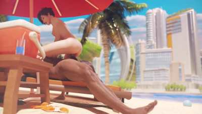 Tracer at the beach