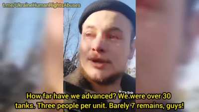 RU pov: A tearful UA conscript soldier gives an account of his life as a tank gunner