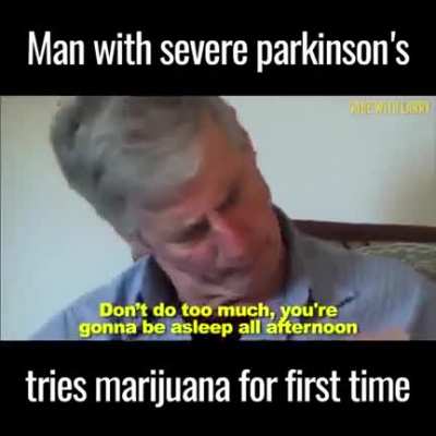 I've never seen this before. I'm just amazed, I never knew it could make THAT big of a difference! Parkinson's patients using weed for relief.