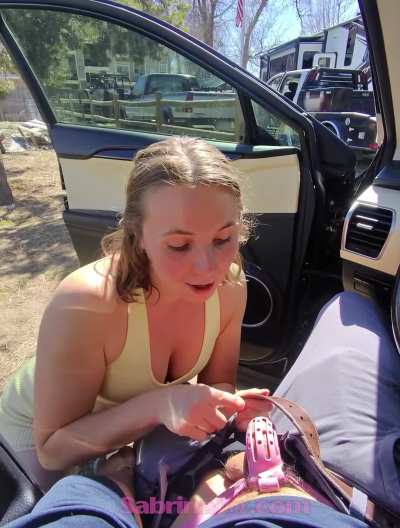So humiliating to be stuck in your little cage while camping aww