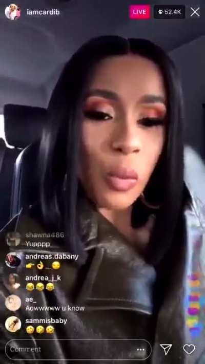Cardi B Talking Up Her Sex Skills Through Livestream While Driving