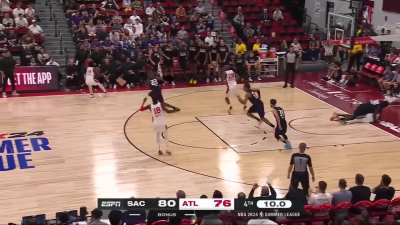 [Highlight] Atlanta rookie Kobe Bufkin risks his life and limb to stop the lob to Neemias Queta