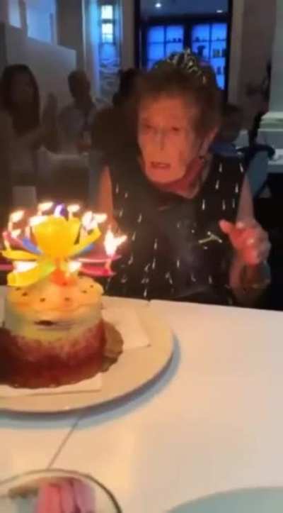 this how old lady becomes a child again