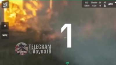 Russian soldiers tried to extinguish their burning tank, Kharkiv region
