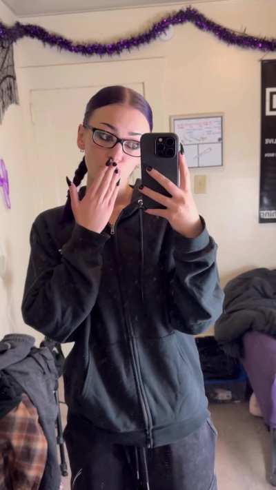 The only thing I’ll keep on is my glasses and my braids