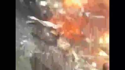 dumbass lights bonfire with gasoline