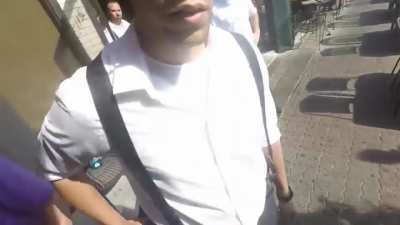 At filming a 