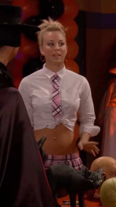 Kaley Cuoco in a sexy school girl outfit 🥵