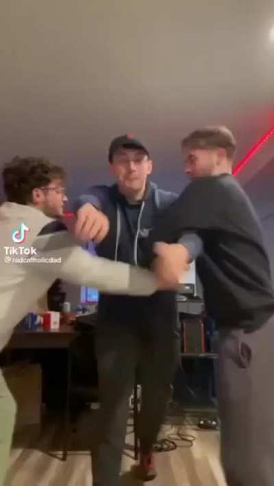 Hold back that guy