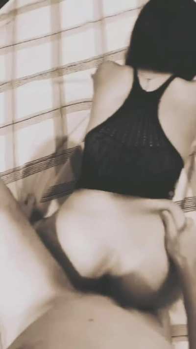 Her moans tell you how she forgot about her man. Her biggest cock ever, probably why she was so tight