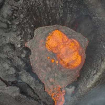 Spectacular to observe the exact moment of a volcanic eruption from a drone
