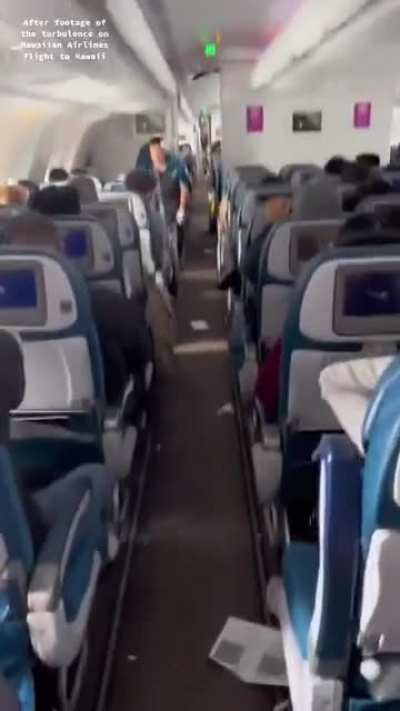 Aftermath from the Hawaiian Airlines flight that hit severe turbulence on approach to Honolulu on Sunday, injuring 36 people.