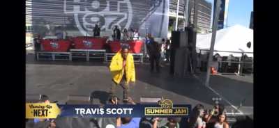 Travis Scott 6 Years ago “Jump over the fence, I don’t fuck with this, security don’t you touch them”