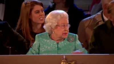 Her Majesty excited to see some cows