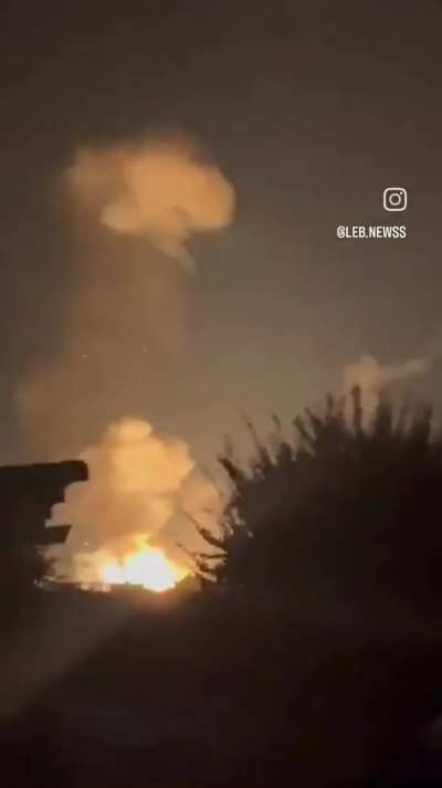 IDF airstrike destroyes a Hezbollah rocket storage, setting it ablaze, Lebanon, a few weeks ago 