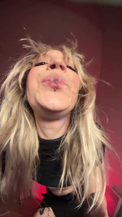 Don't you dare wipe my spit off. I want it to soak into your face