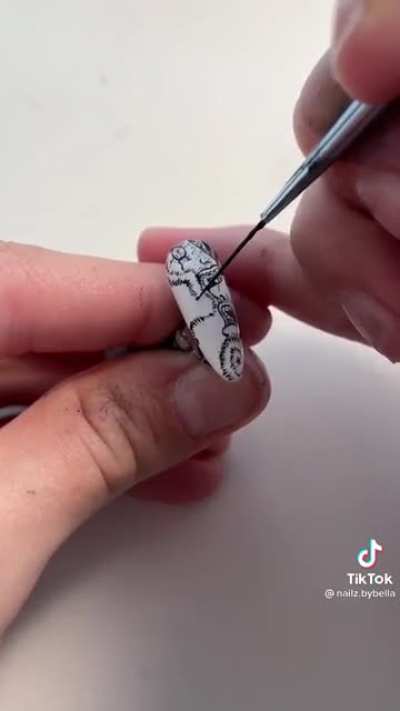 Nails design based on the work of horror manga artist Junji Ito