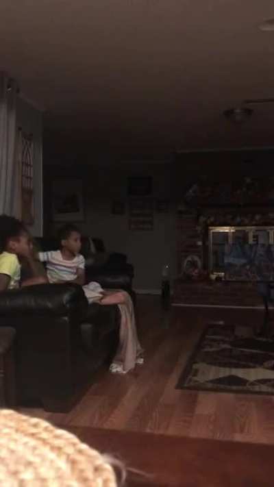 Look at kid in stripes