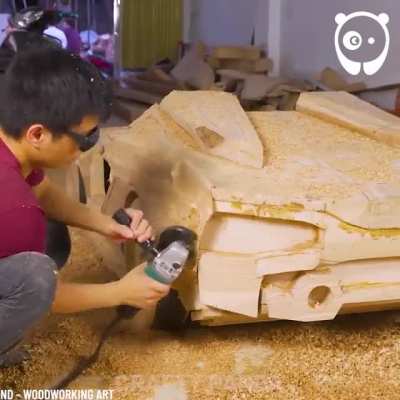 This dude built his kid a Lamborghini out of mostly wood.