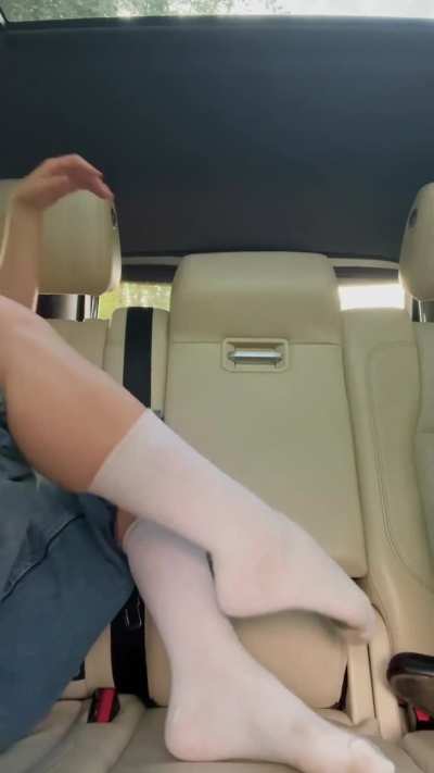 a little leather boot tease in the backseat… windows down, cars driving by. think you could’ve kept your cool if you saw me?