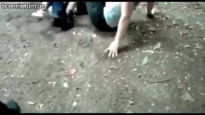 Guy’s leg snapped during fight (White shirt)