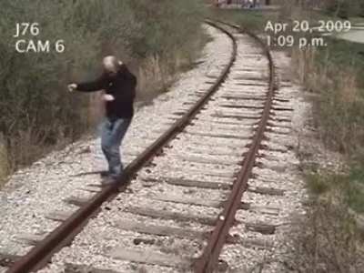 Man gets hit by train...