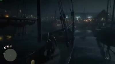 Arthur falls off a boat