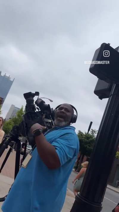 Camera man goes off on guy who doesn't want to be recorded
