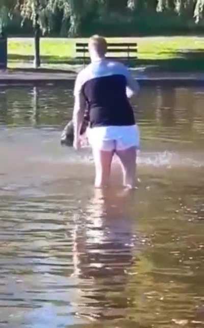 Nice day for a walk in the fountain