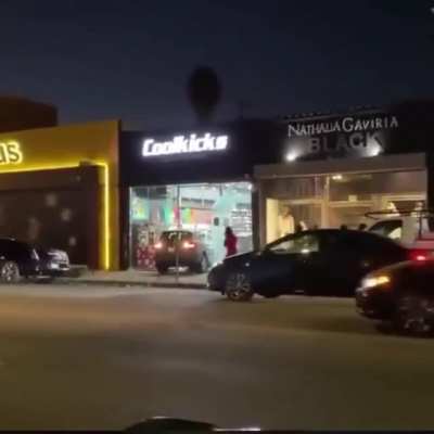 A person crashed through a sneaker store in LA after a black man was killed by police (Dijon Kizzee)