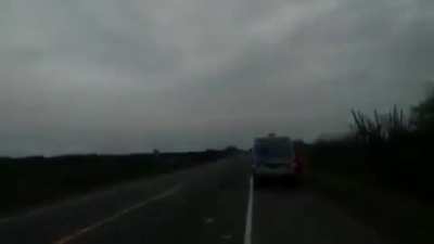 Overturned tanker truck that was transporting fuel explodes in Colombia while hundreds were taking its gas (2020-06-20 @Puebloviejo, Colombia)