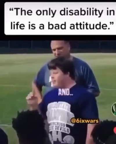 More power to him. Thats motivation and respect !