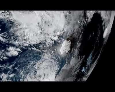 volcano explosion in Tongan region.